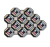 Parquet by GAN Rugs. Tetragon Blue 147cm x 213cm